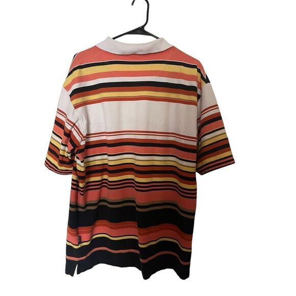 Kani Gold Mens Multi-Color Striped Short-Sleeve Polo Shirt Extra Large - Picture 2 of 12